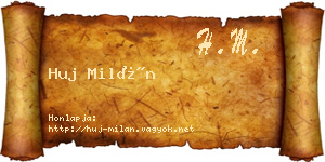 Huj Milán névjegykártya